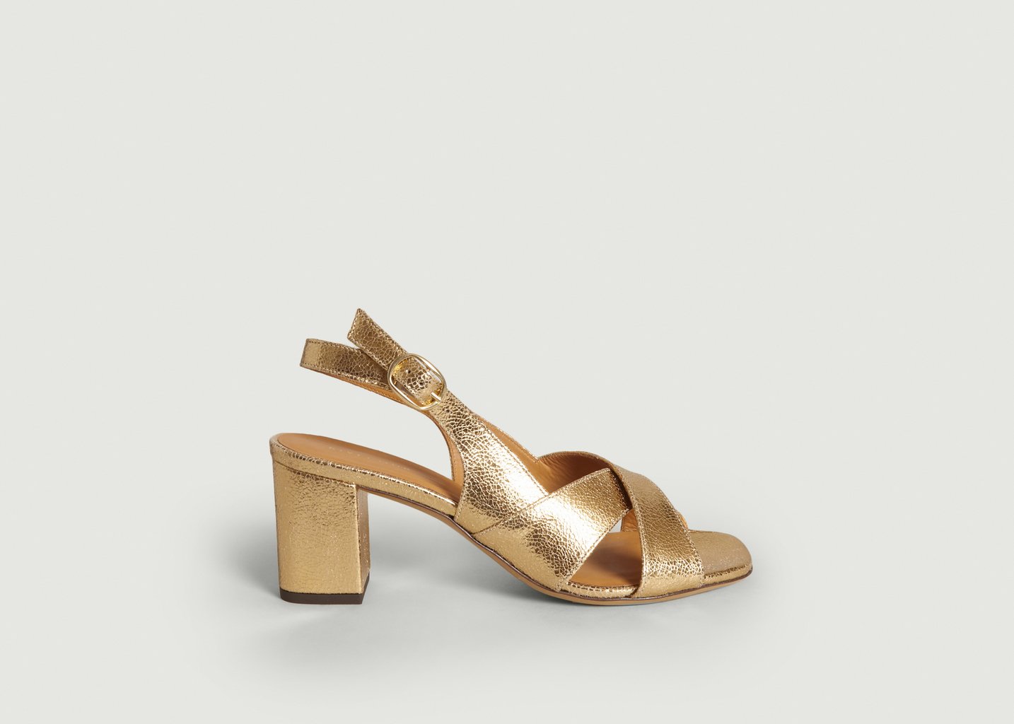 L'exception Sandales En Cuir N°652 Or Rivecour