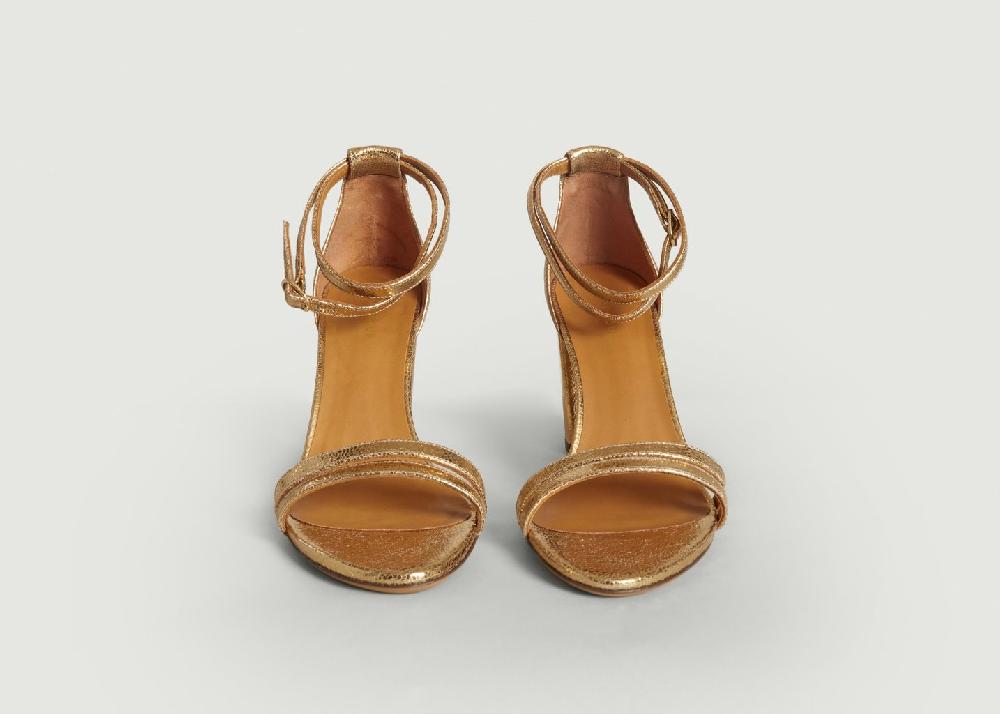 L'exception Sandales En Cuir N°853 Or Rivecour