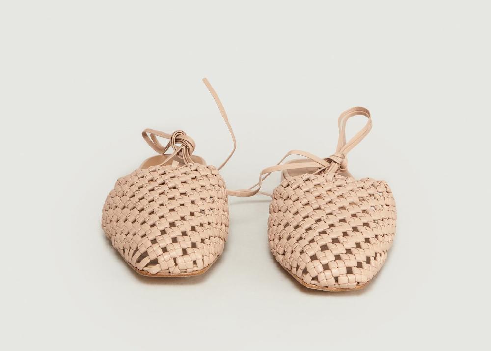 L'exception Sandales En Cuir Tressé Costa Nude Loq