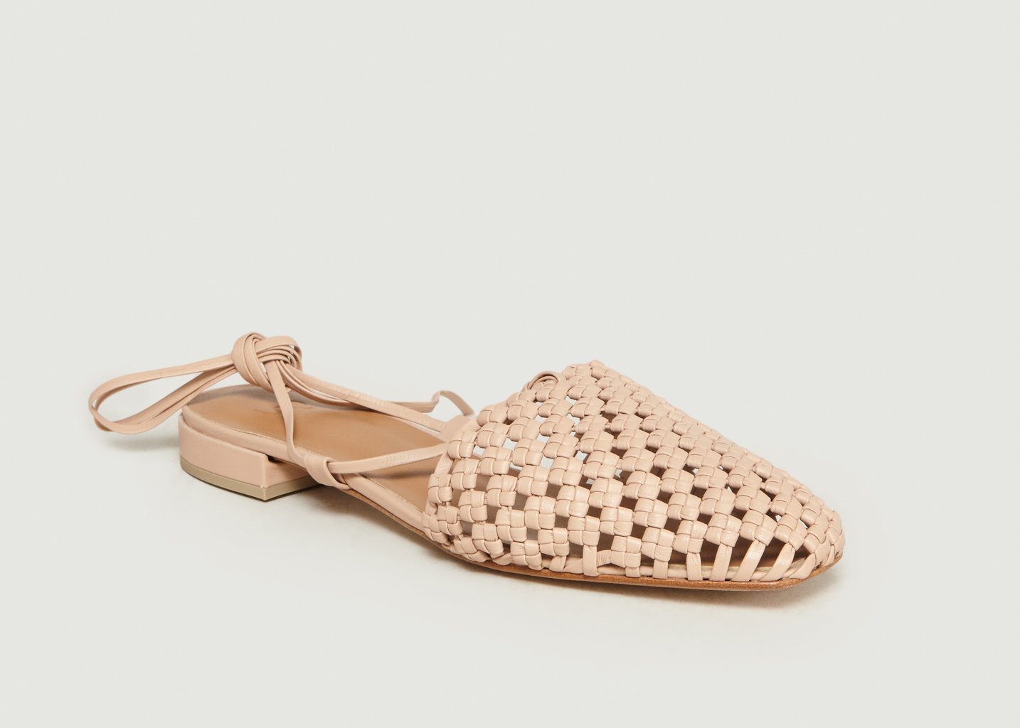 l'exception Sandales En Cuir Tressé Costa Nude Loq