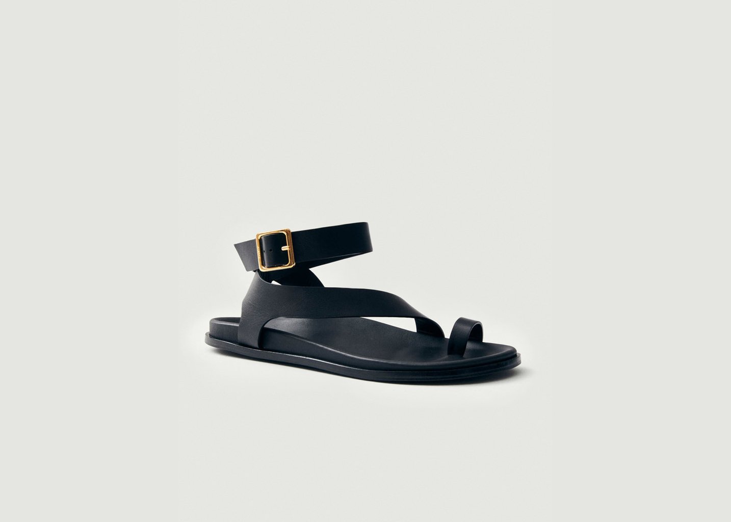 L'exception Sandales Myles En Cuir Noir Alohas