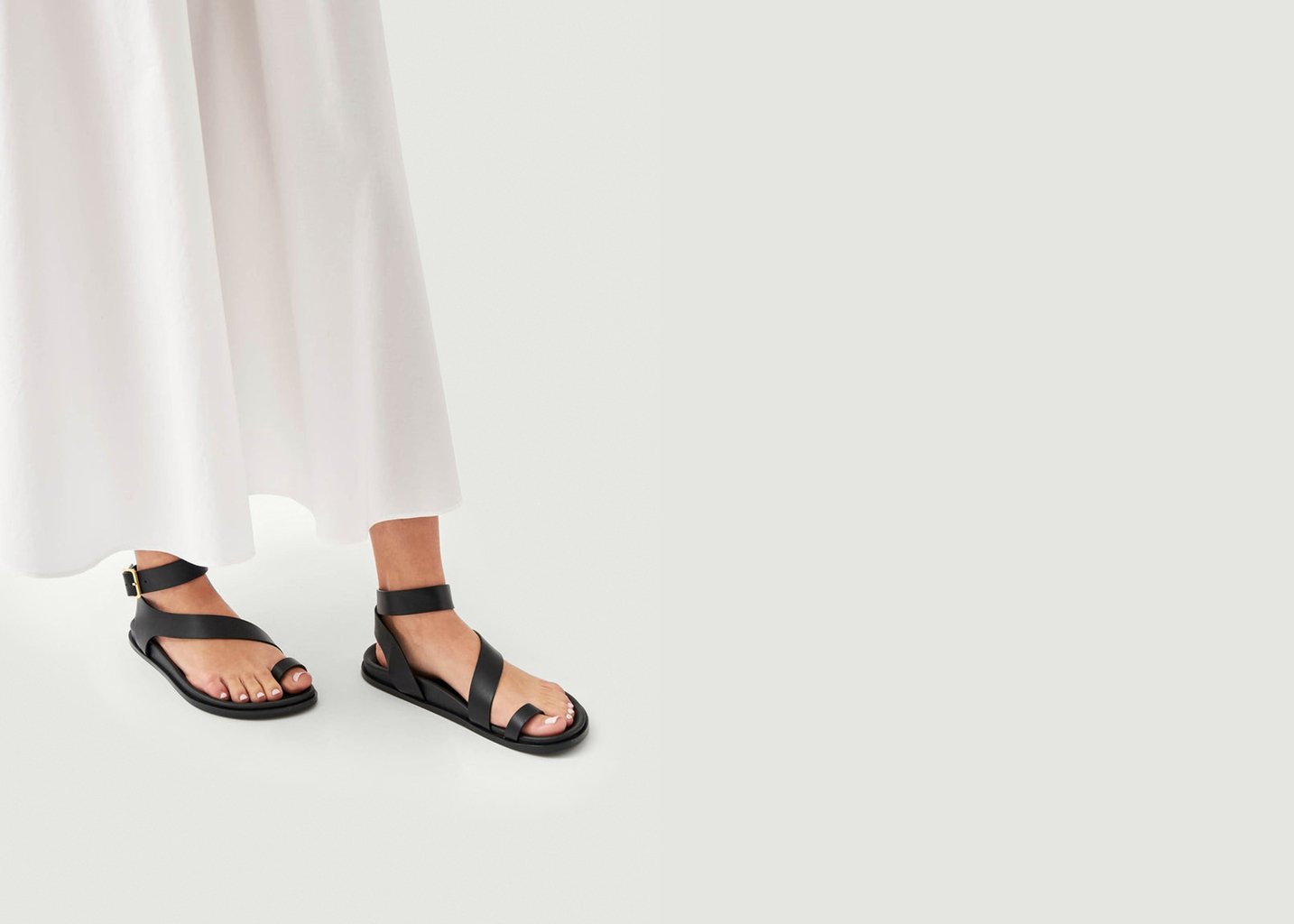 L'exception Sandales Myles En Cuir Noir Alohas