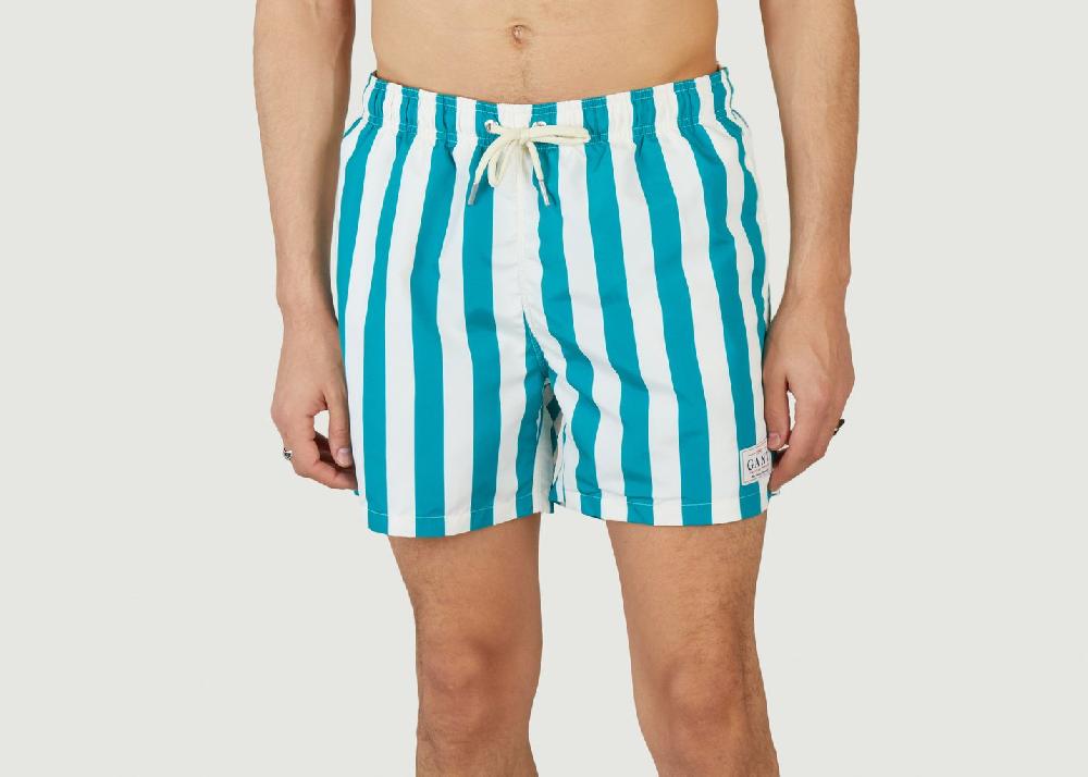L'exception Short De Bain À Rayures Azur Gant
