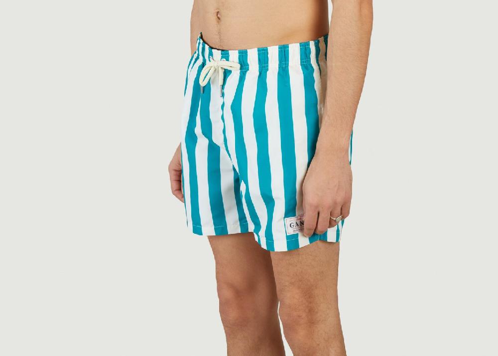 L'exception Short De Bain À Rayures Azur Gant