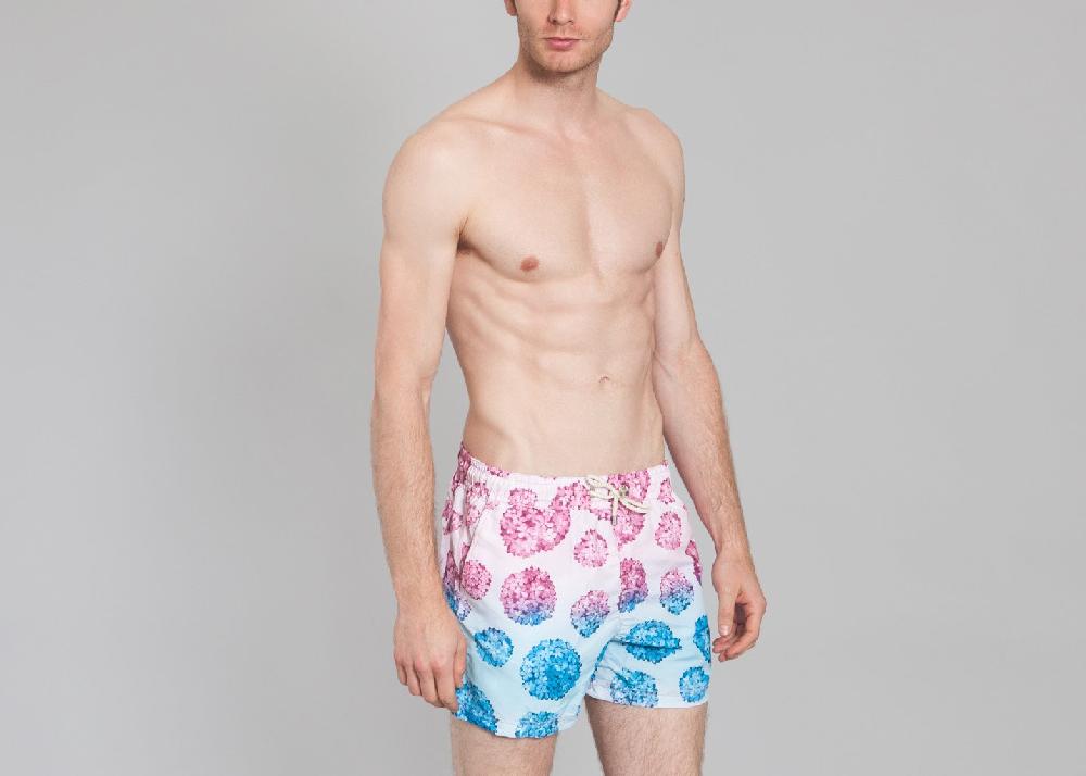 L'exception Short De Bain Hortensias Rose Atalaye
