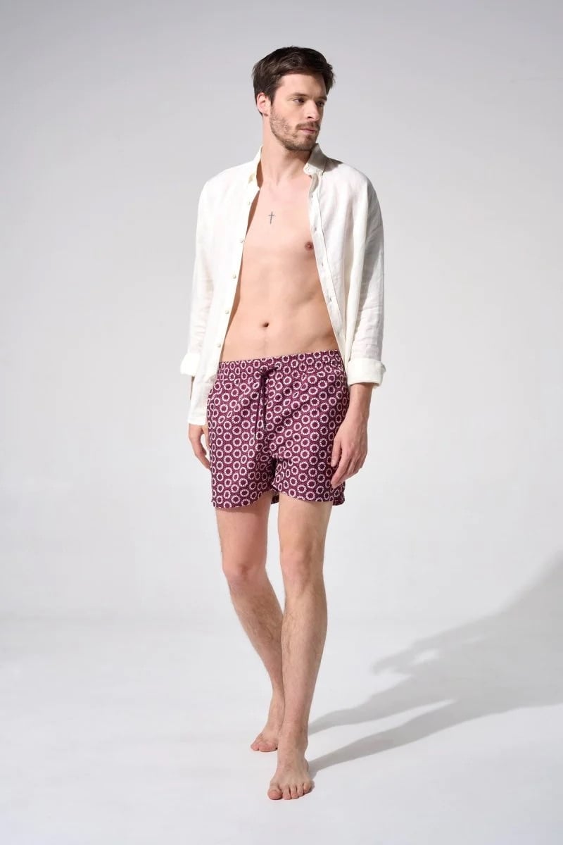 L'exception Short De Bain Oursins Lie De Vin Apnee