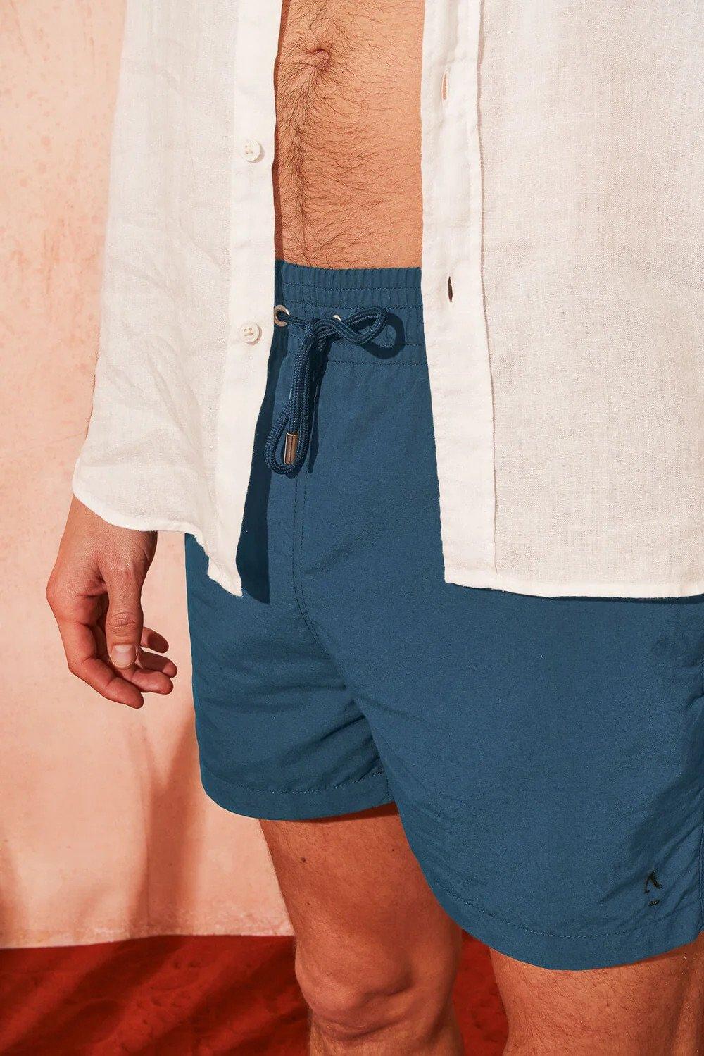 L'exception Short De Bain Uni Bleu Canard Apnee