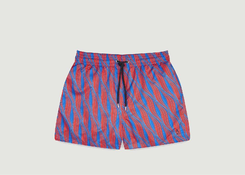 l'exception Short de bain Vagues Rouge Foncé Apnee