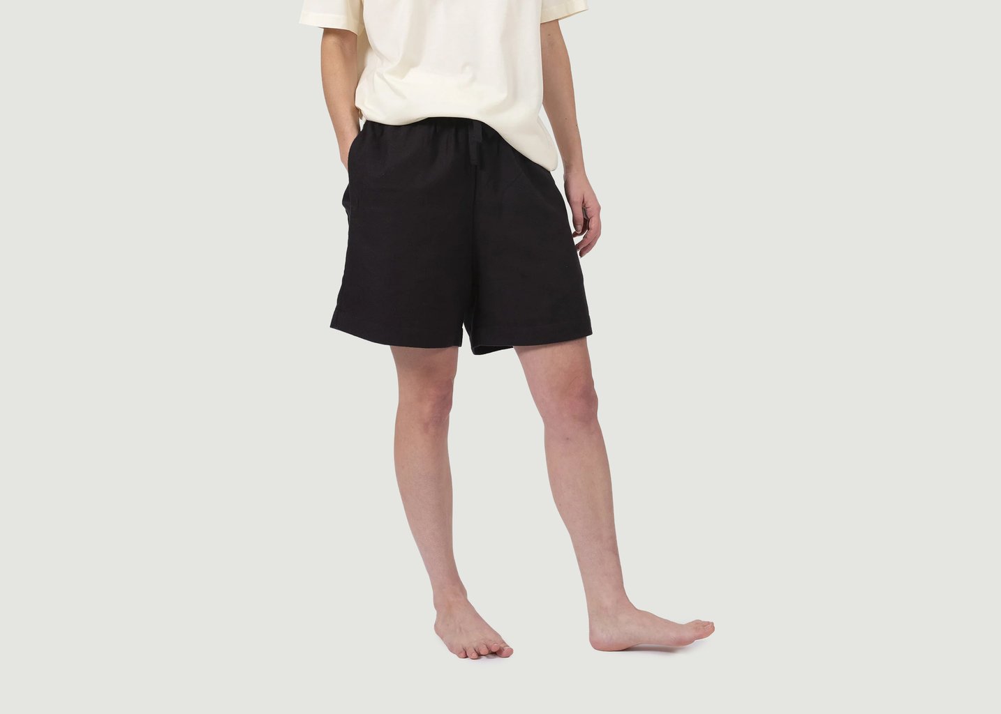 l'exception Short Mélinée Noir Talc Paris