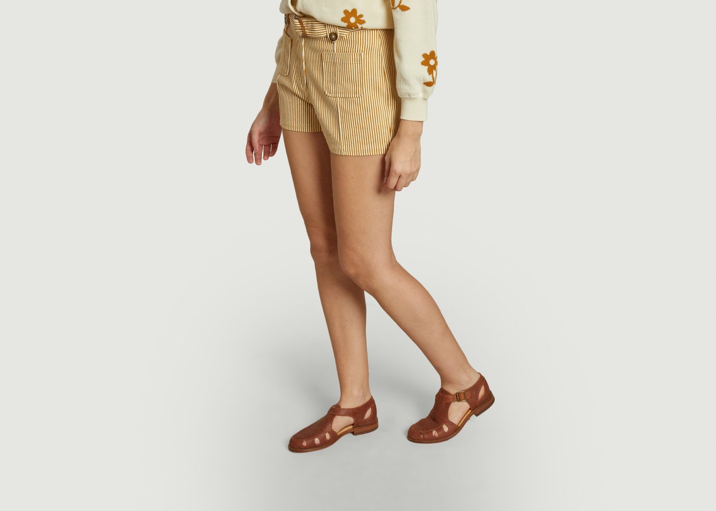 L'exception Short Rayure Miel Curry Emile & Ida