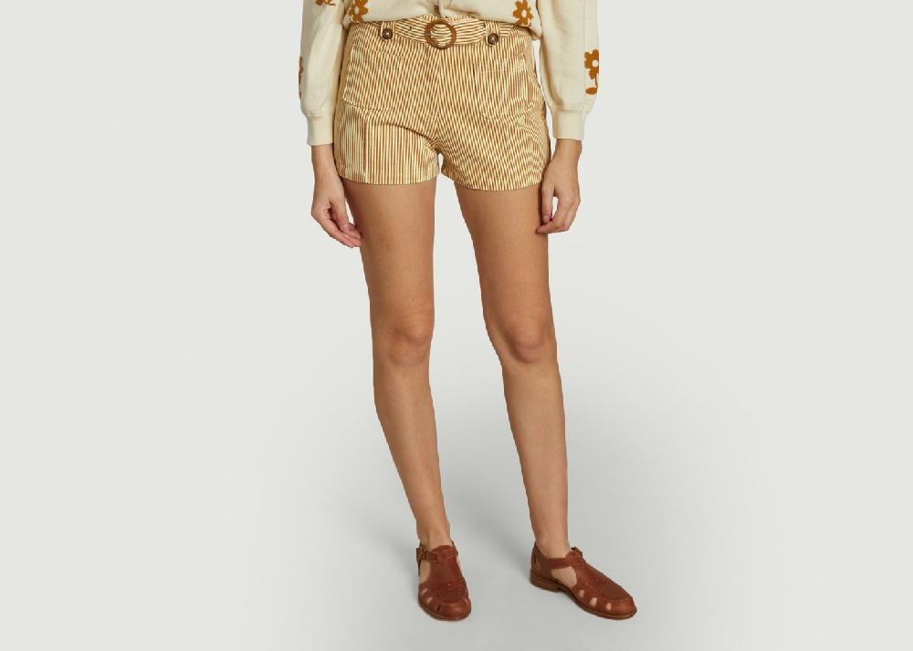 l'exception Short rayure miel Curry Emile & Ida