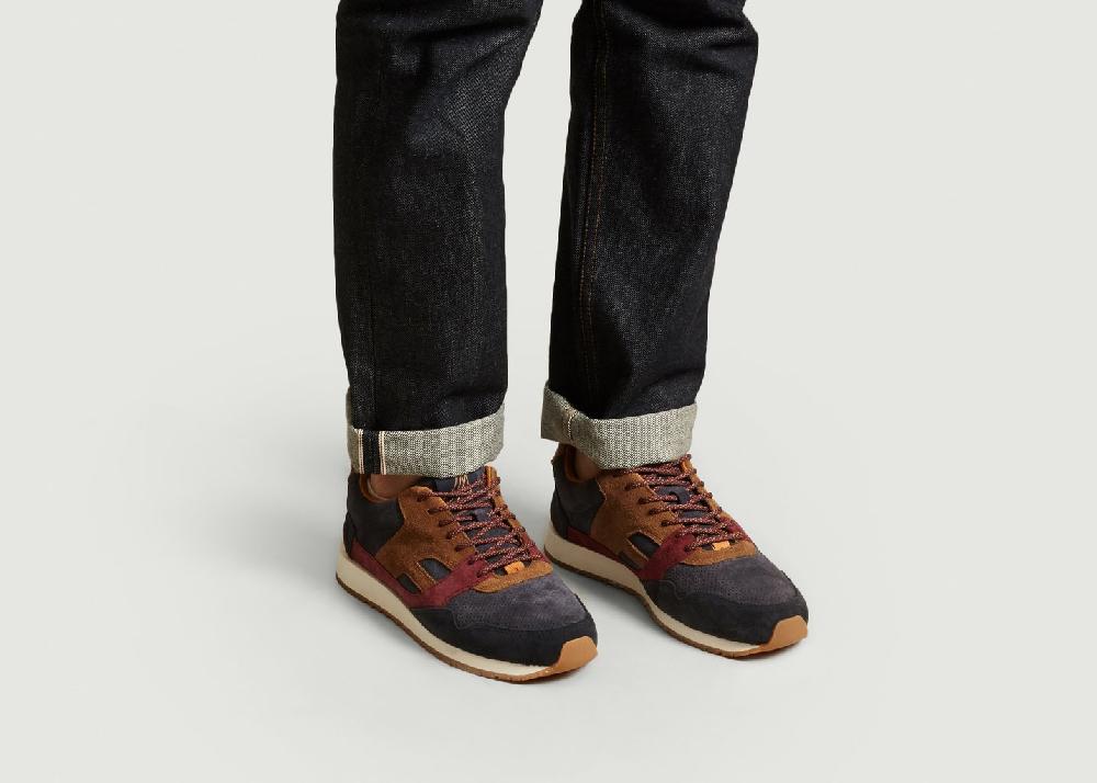 L'exception Sneakers Ivy En Cuir Bleu Marine Faguo