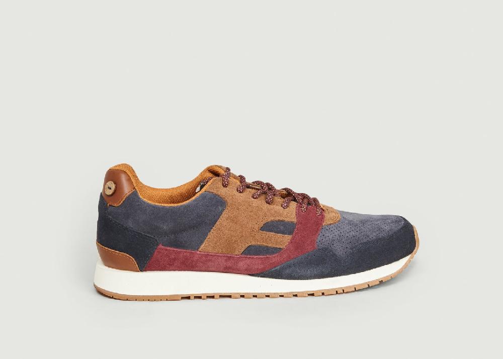 L'exception Sneakers Ivy En Cuir Bleu Marine Faguo