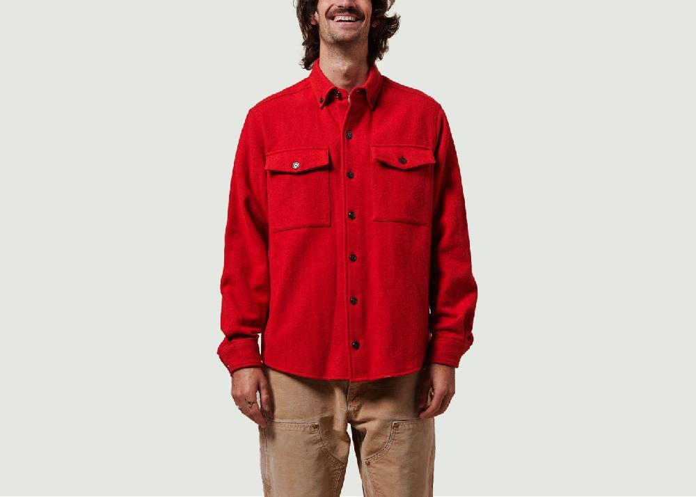 L'exception Surchemise Casual En Laine Rouge Later