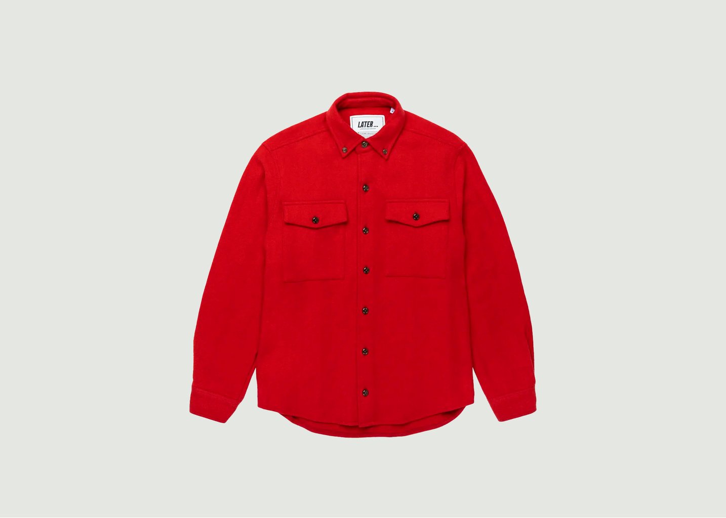 l'exception Surchemise Casual En Laine Rouge Later