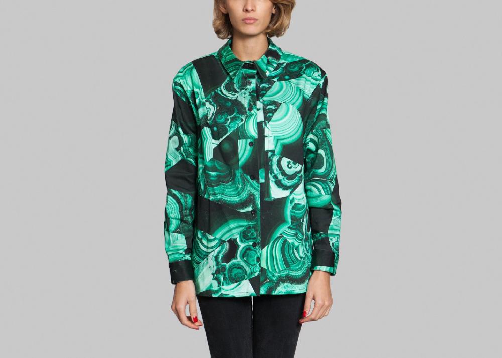 l'exception Surchemise Imprimée Vert AVOC