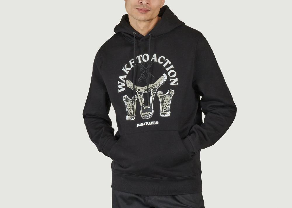 L'exception Sweat à Capuche Rivo Noir Daily Paper