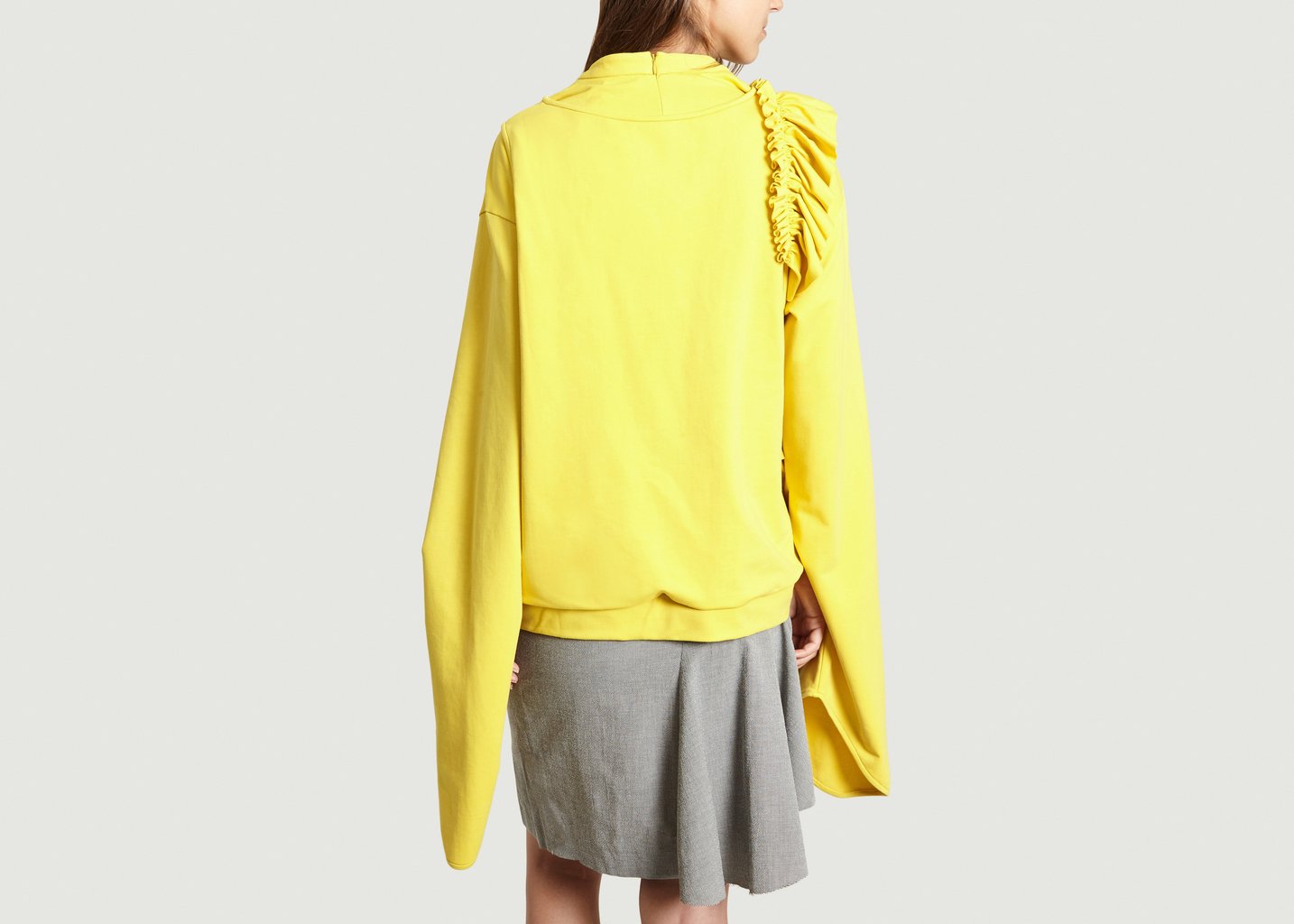 L'exception Sweat Ajouré à Volants Jaune Masha Ma