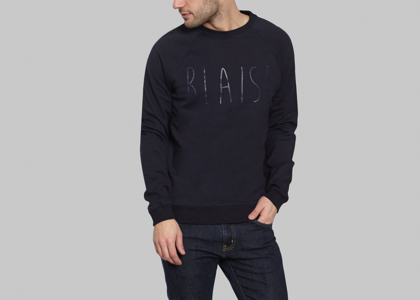 L'exception Sweat Blaise Bleu Marine Ville Lumière