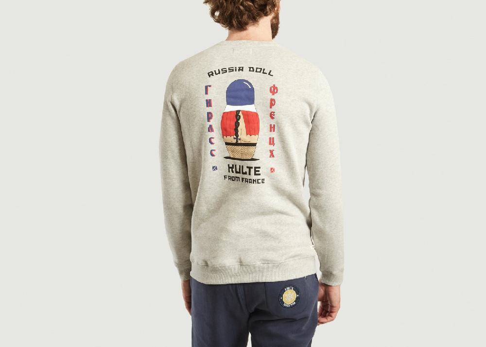 L'exception Sweat Imprimé Russia Gris Kulte