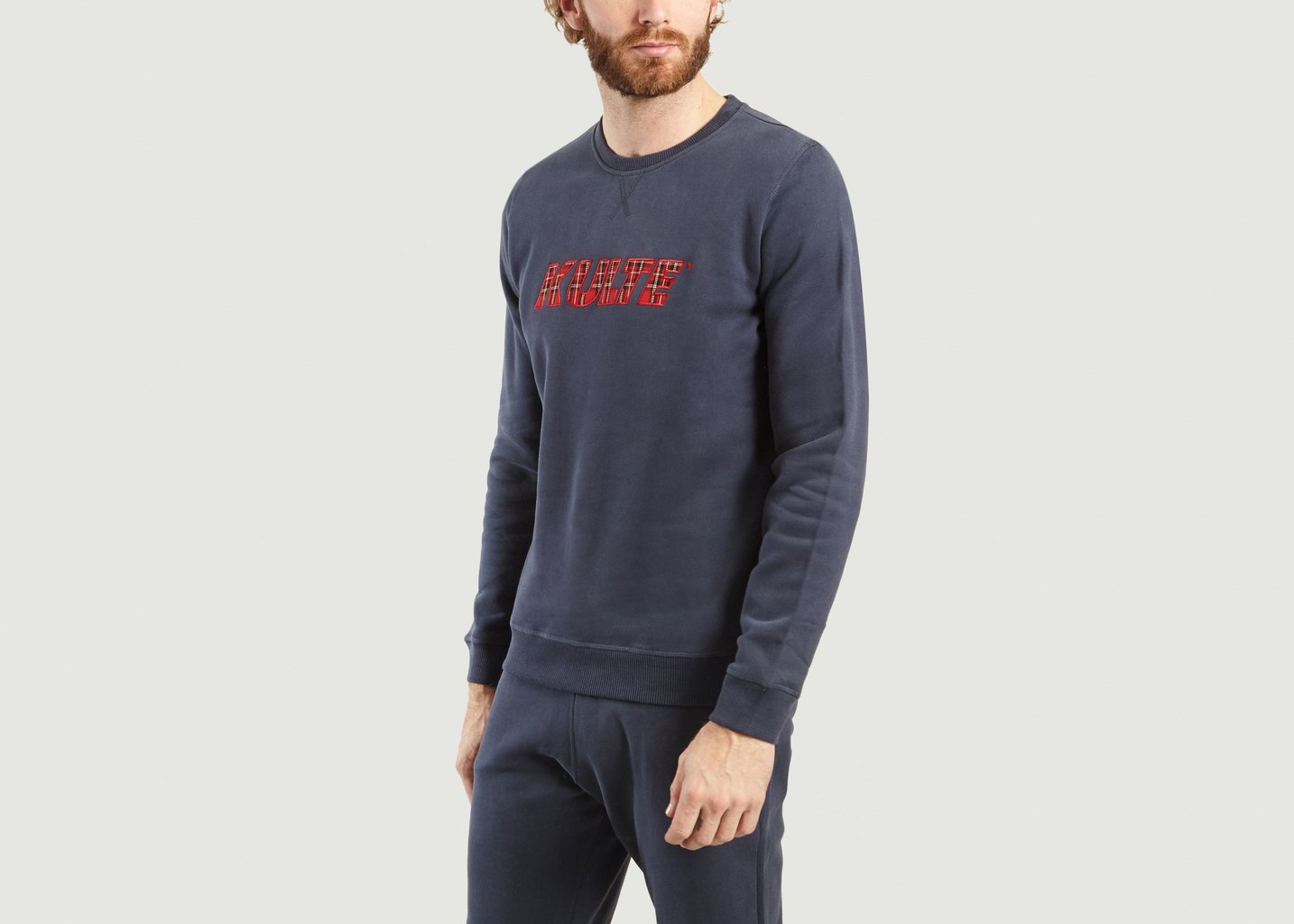 L'exception Sweat Logo Tartan Bleu Marine Kulte