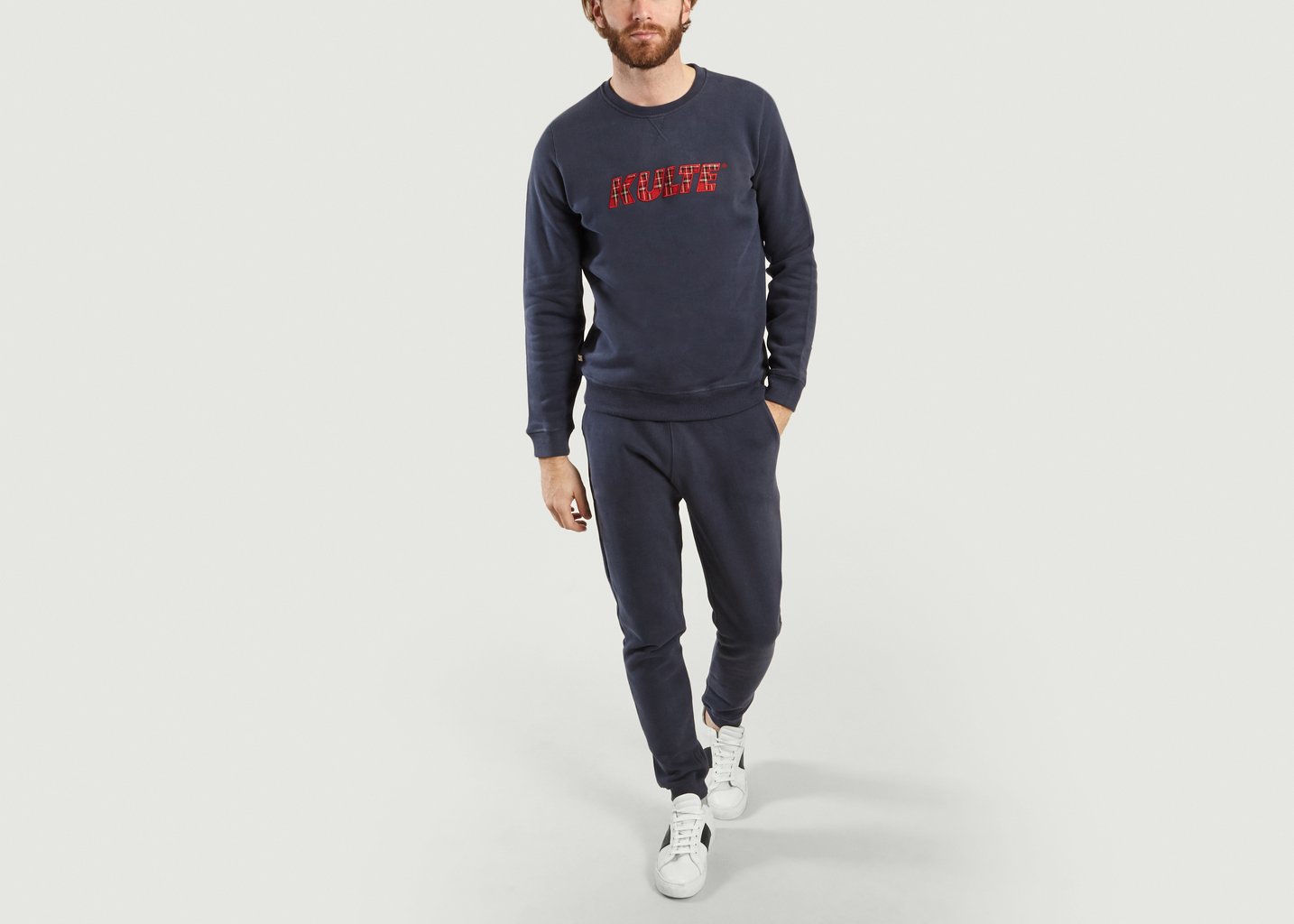 L'exception Sweat Logo Tartan Bleu Marine Kulte