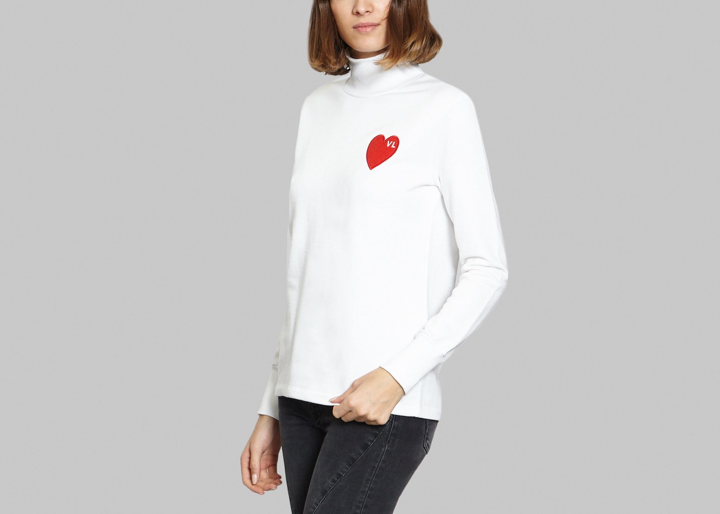 L'exception Sweat Shirt Coeur Blanc Ville Lumière