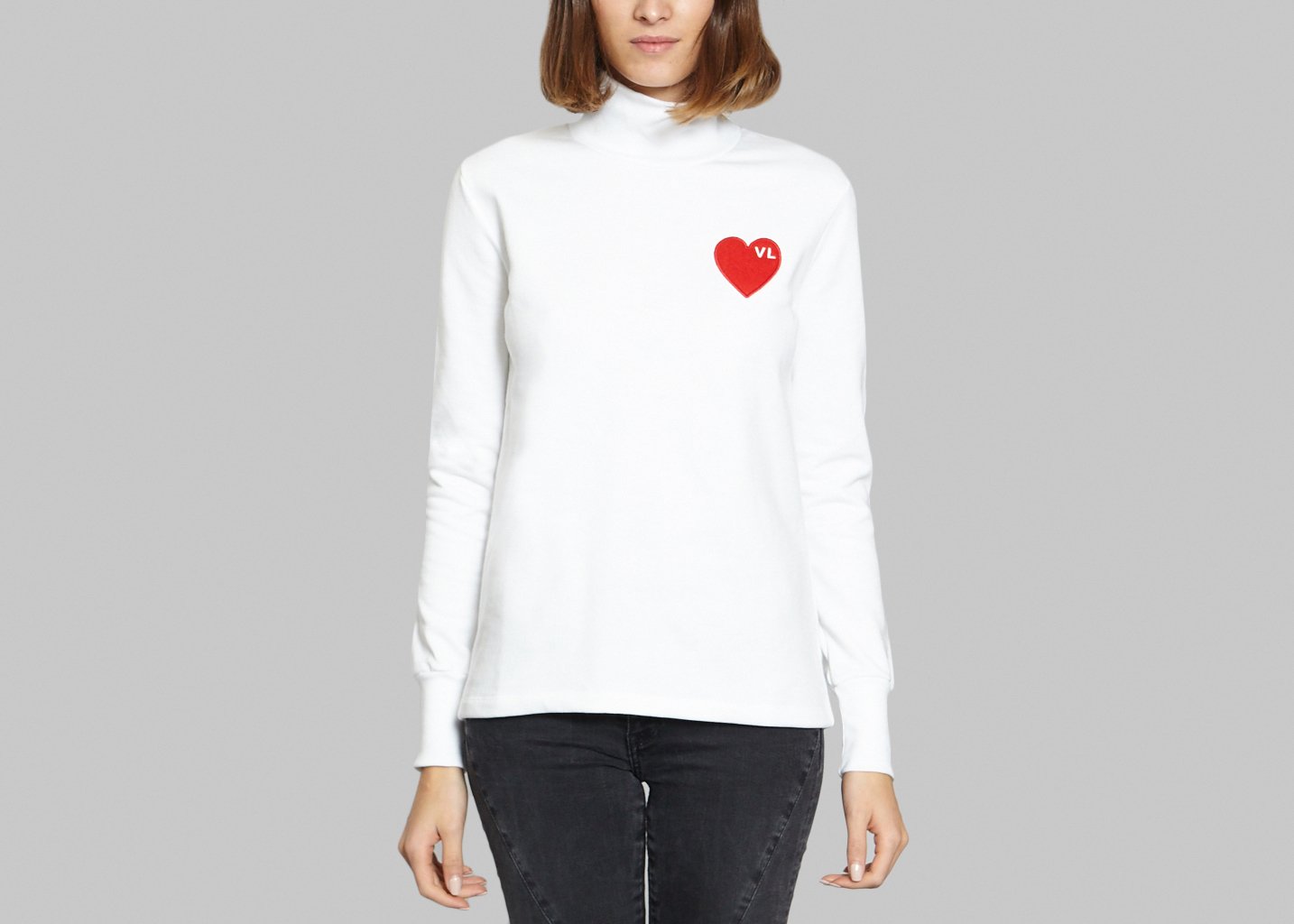 l'exception Sweat Shirt Coeur Blanc Ville Lumière