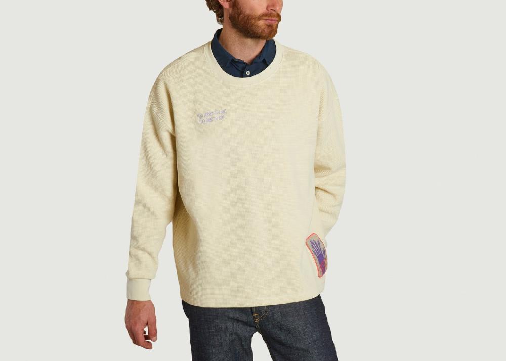 l'exception Sweat waffle Ecru Reception Clothing