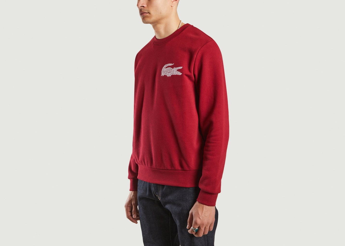 L'exception Sweatshirt à Col Rond Bordeaux Lacoste
