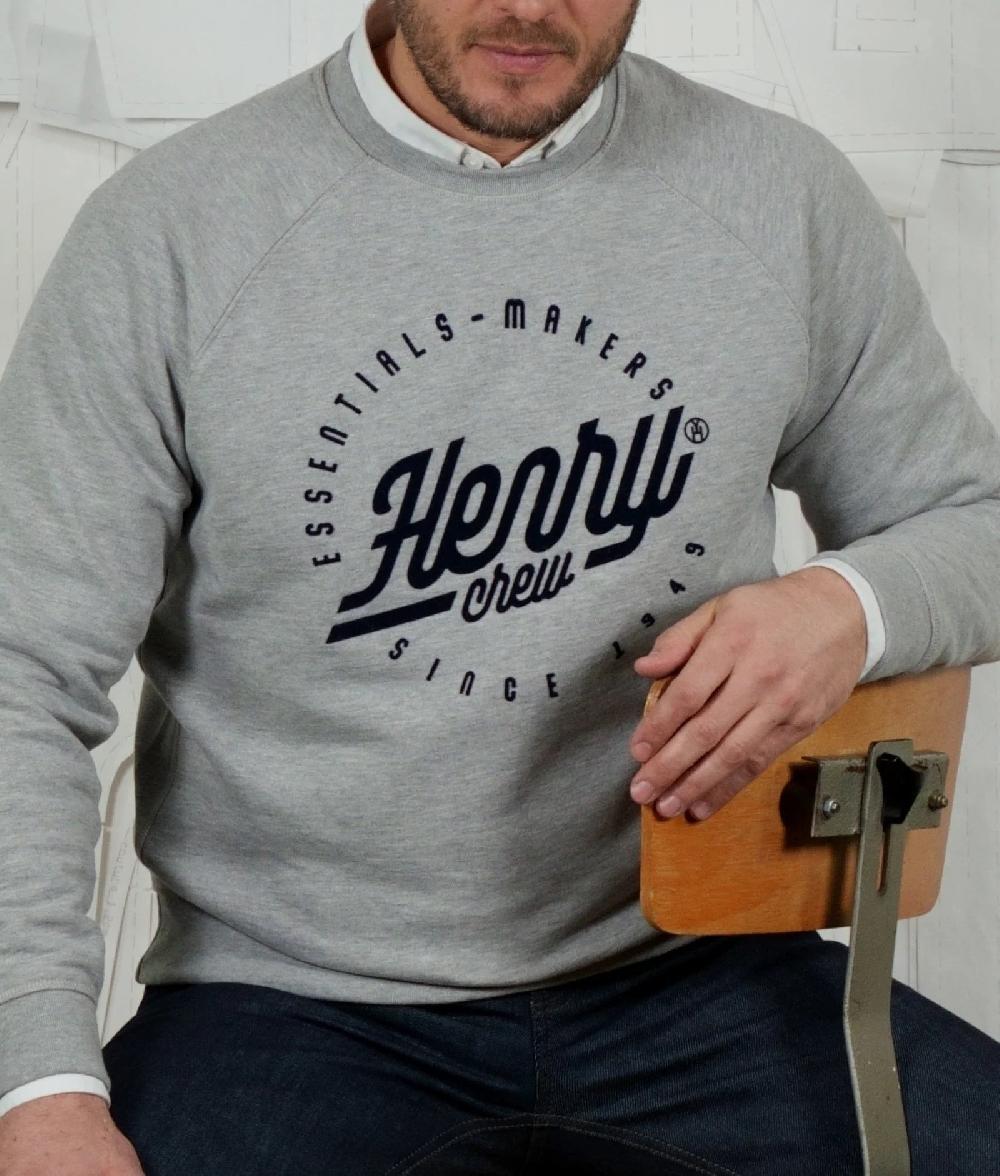 L'exception Sweatshirt Crew Neck Gris Henry Paris