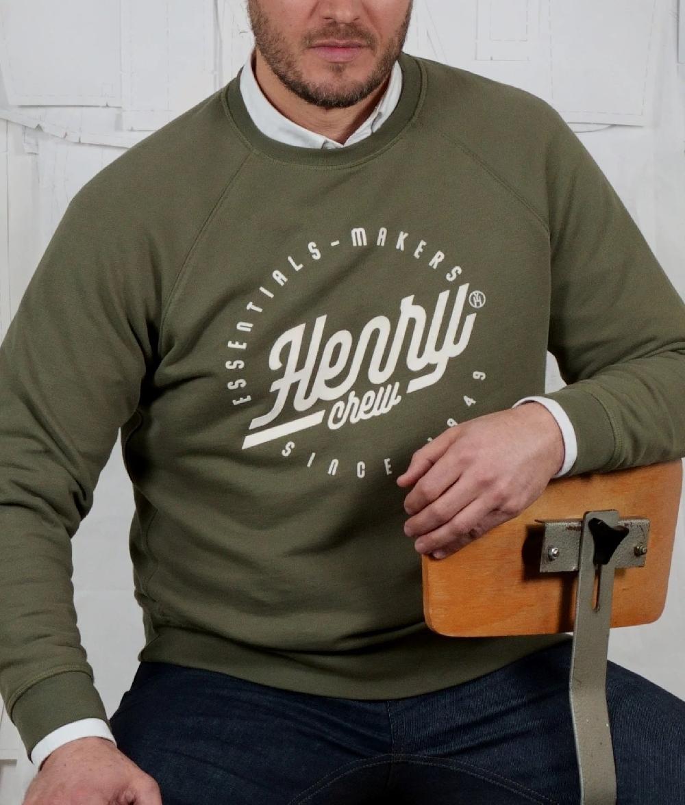 L'exception Sweatshirt Crew Neck Khaki Henry Paris