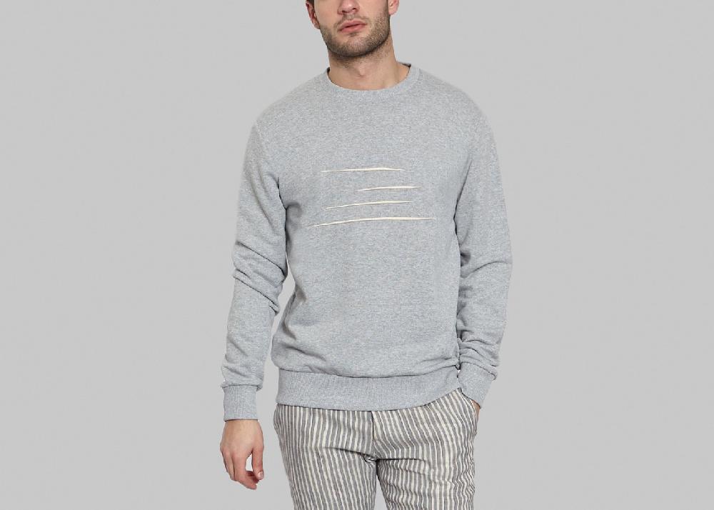l'exception Sweatshirt Griffe Gris Ly Adams