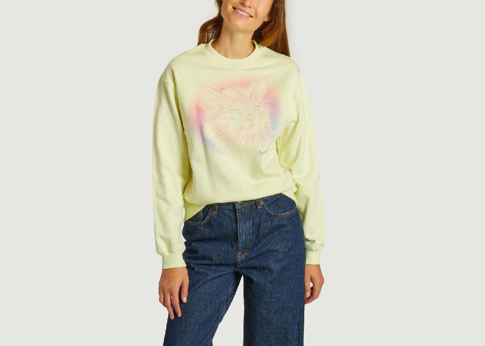 L'exception Sweatshirt Louis Cat Crème Roseanna
