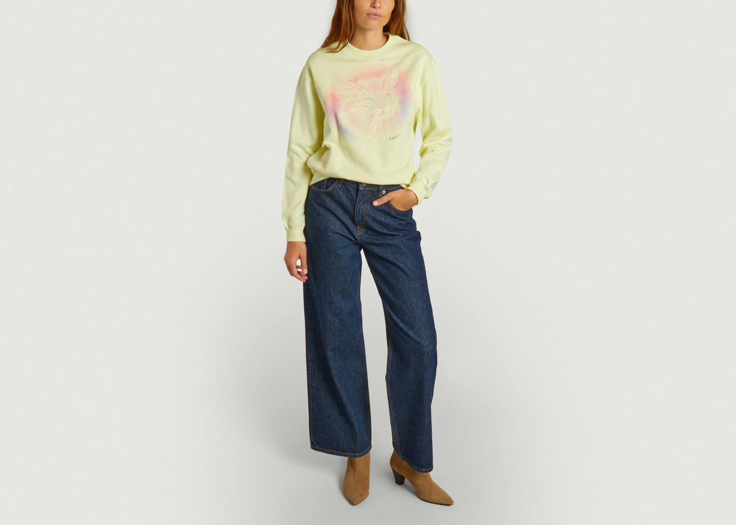 L'exception Sweatshirt Louis Cat Crème Roseanna