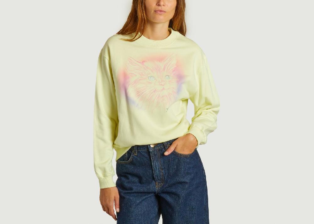 l'exception Sweatshirt Louis Cat Crème Roseanna