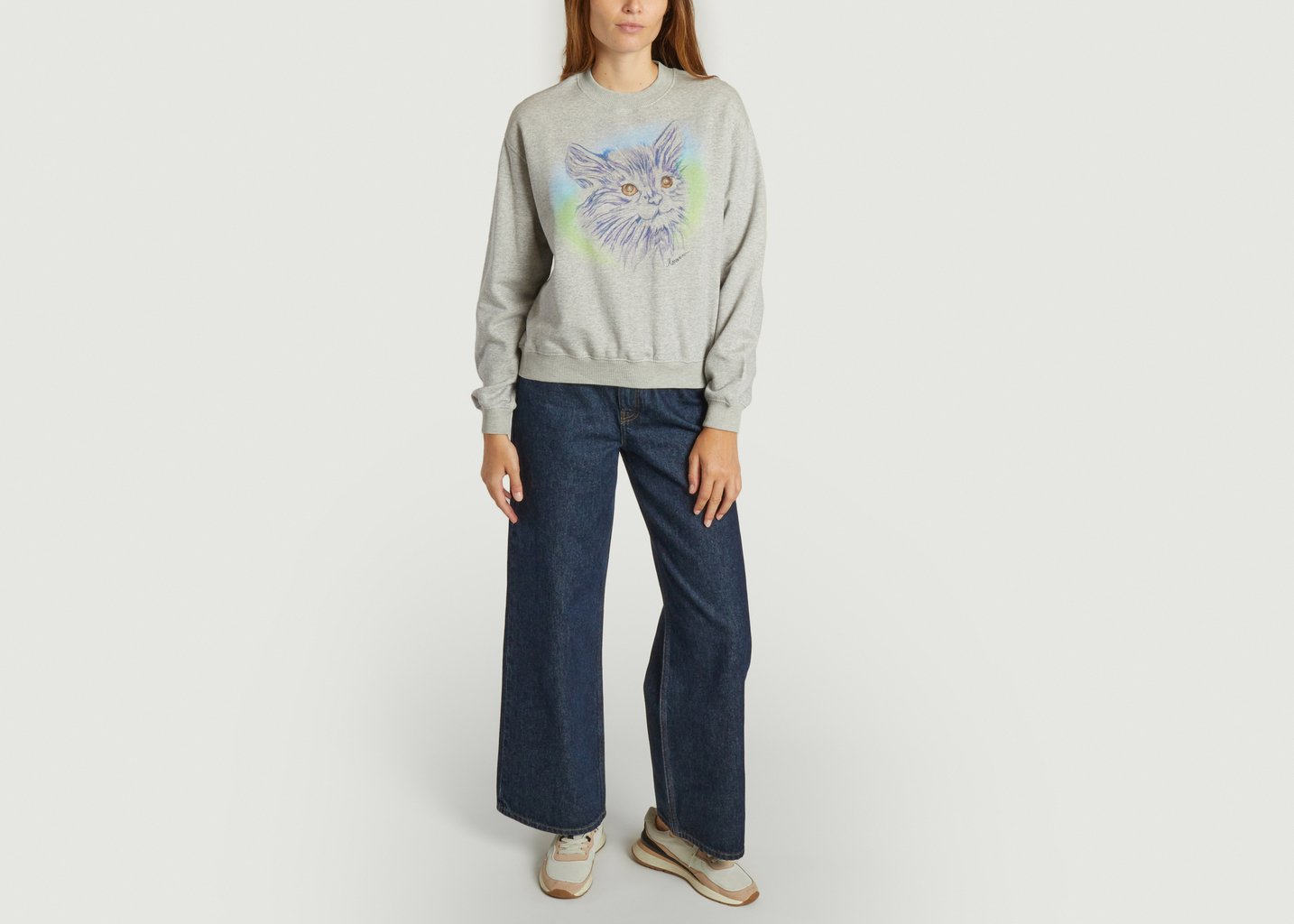 L'exception Sweatshirt Louis Cat Gris Roseanna