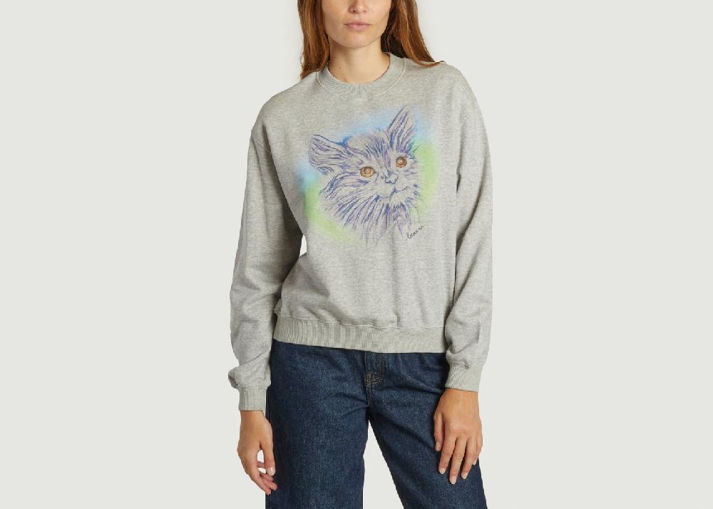 l'exception Sweatshirt Louis Cat Gris Roseanna