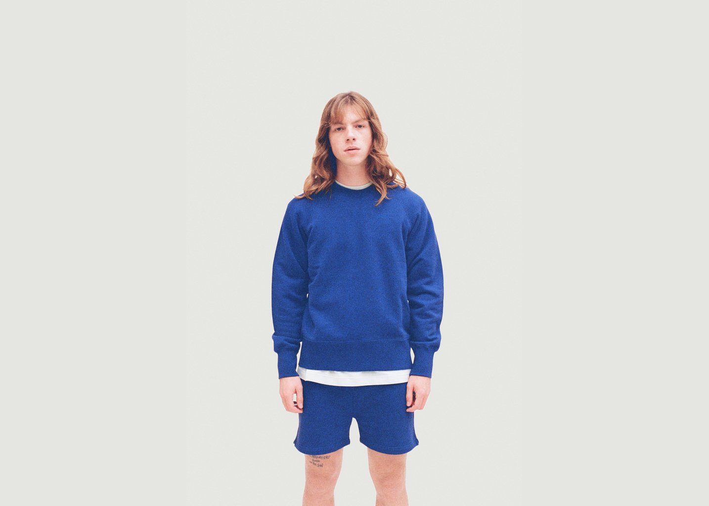 L'exception Sweatshirt Uni Bleu Verlan