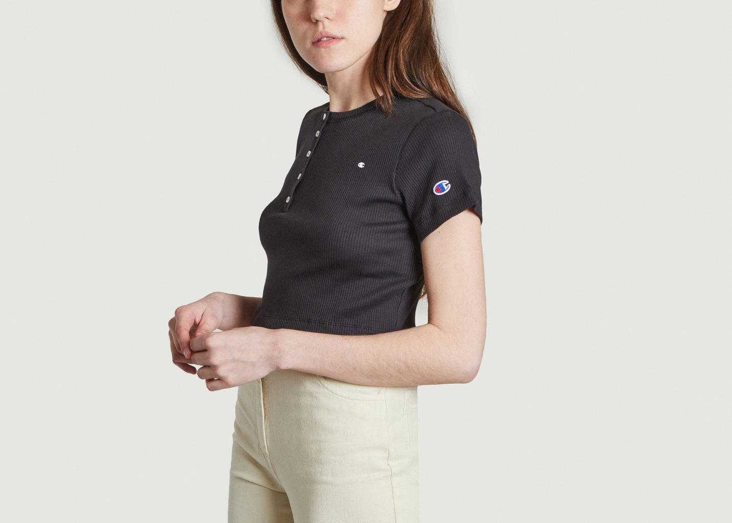 L'exception T Shirt Boutonné Noir Champion
