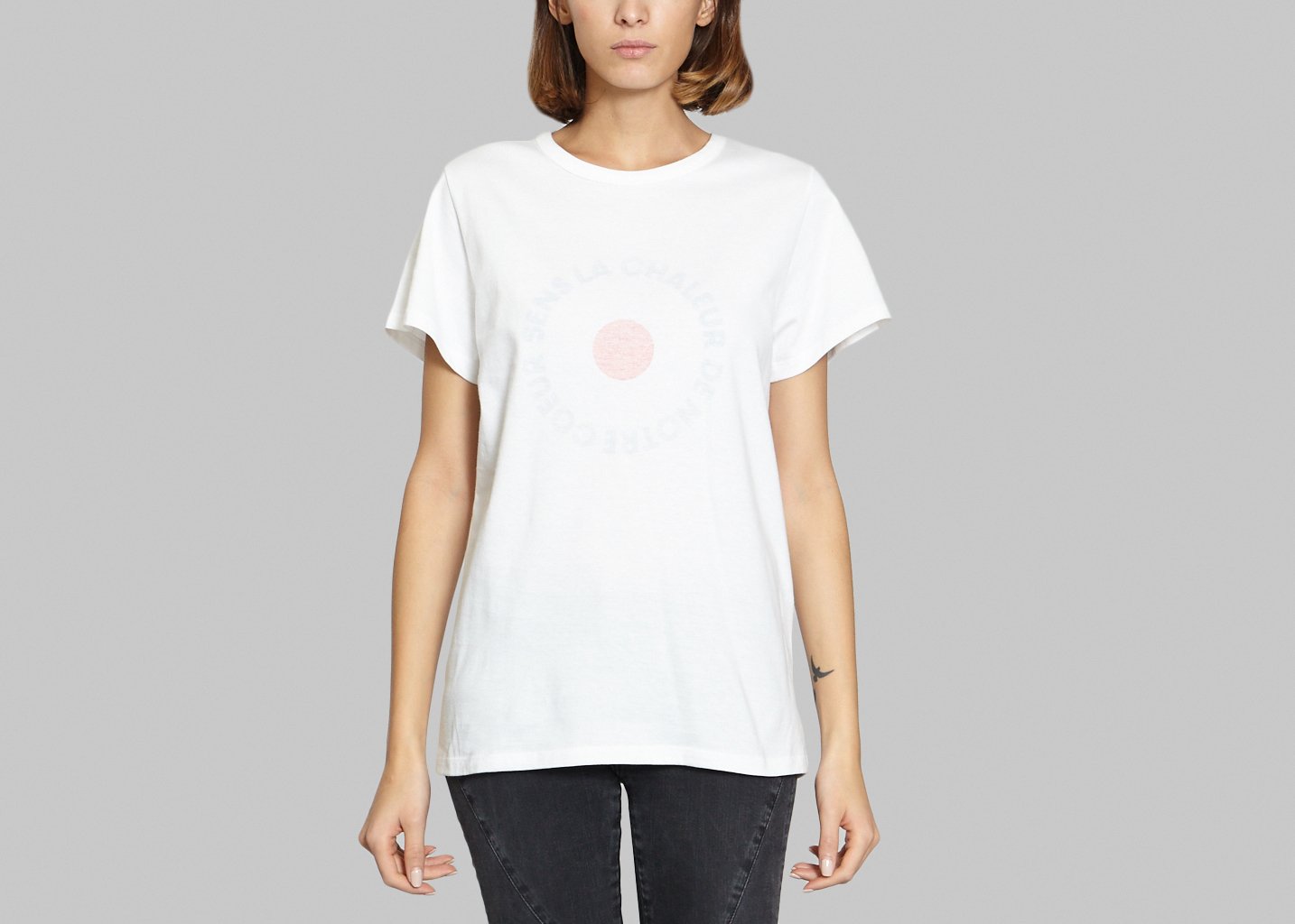 l'exception T shirt Coeur Blanc Ville Lumière