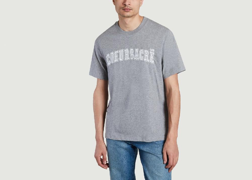 l'exception T shirt Coeur Sacre Gris AMI Paris