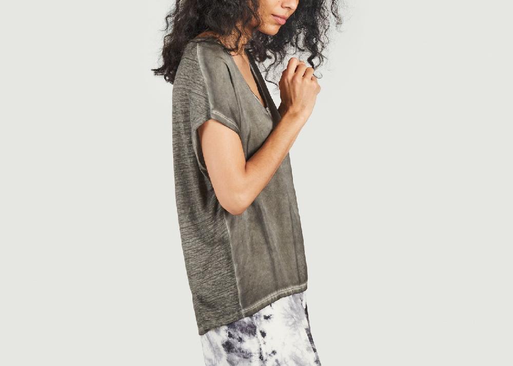 L'exception T Shirt Col V Khaki Majestic Filatures