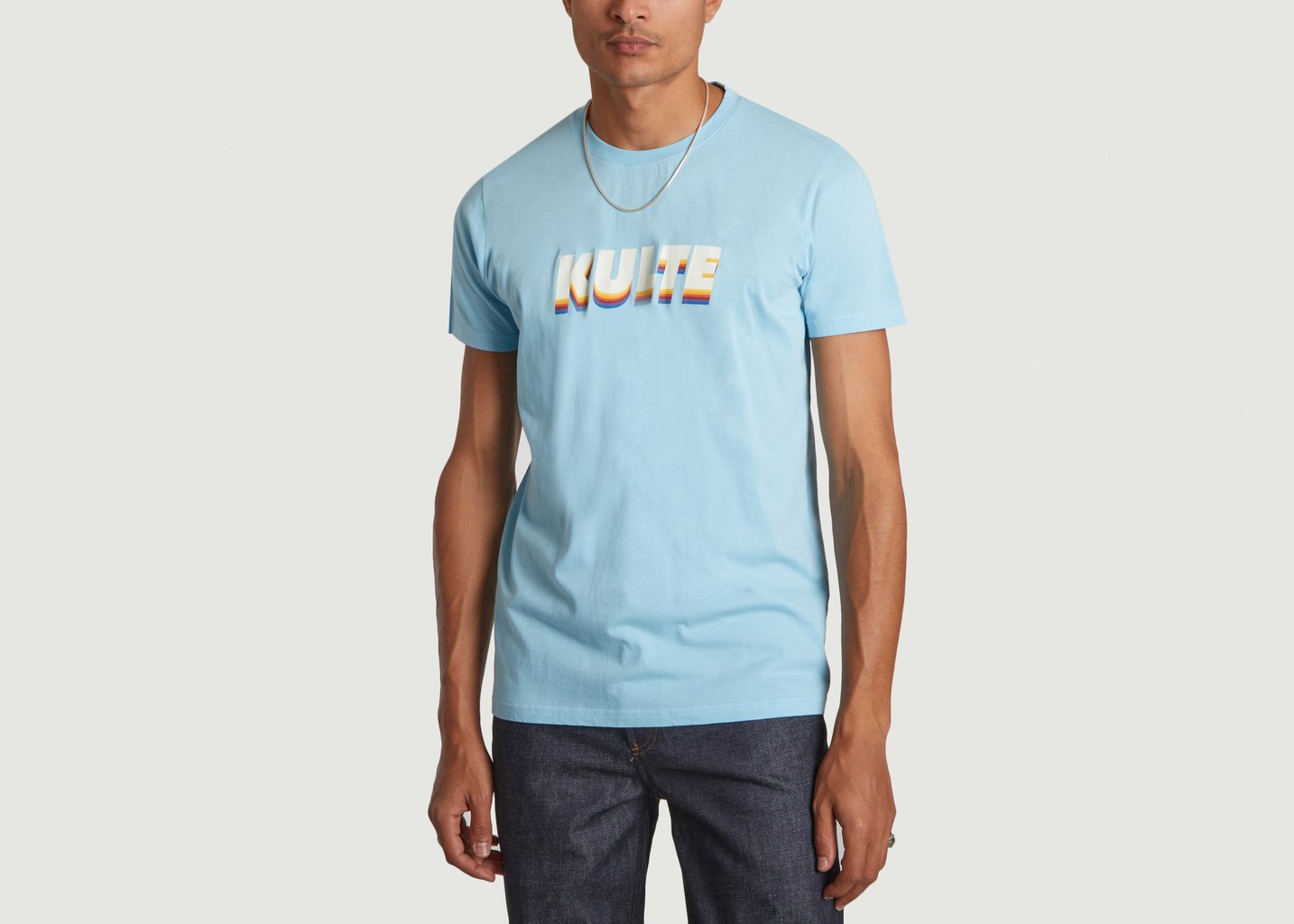 l'exception T shirt Corpo Italic Bleu Clair Kulte