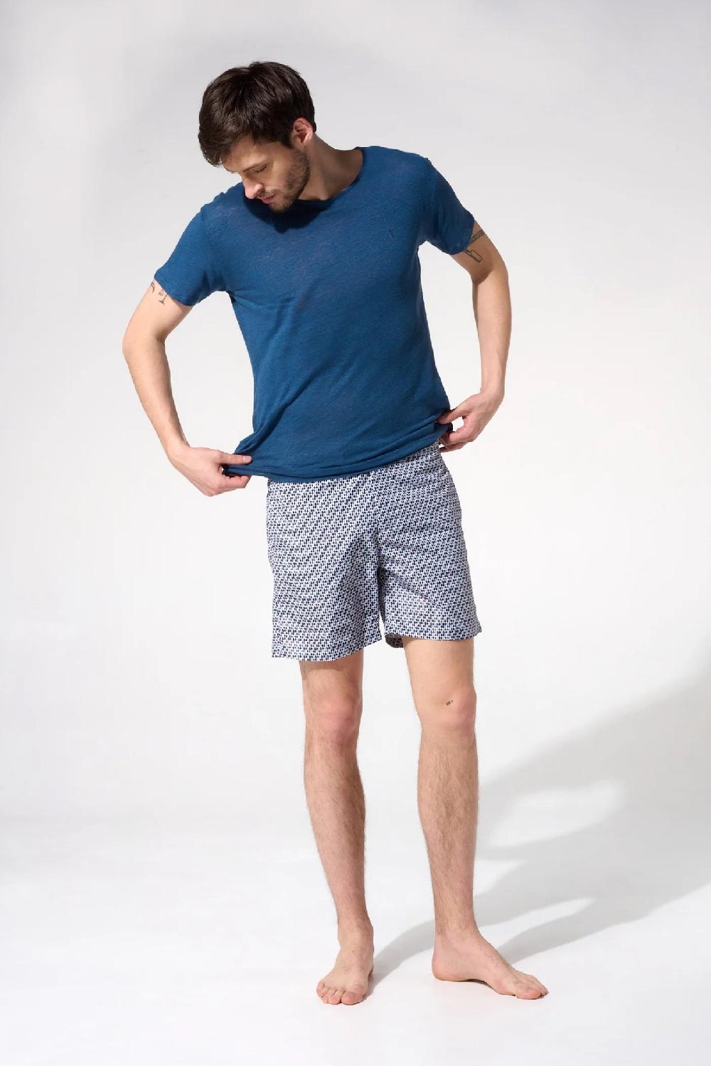 L'exception T Shirt En Lin Bleu Marine Apnee