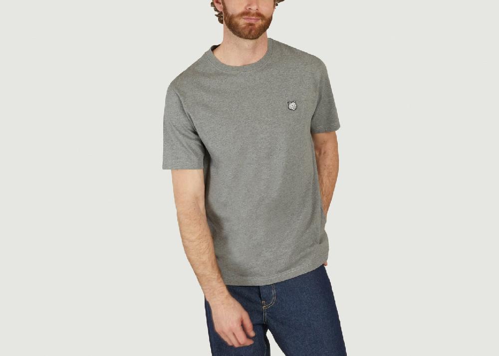 L'exception T Shirt Fox Head Gris Maison Kitsuné