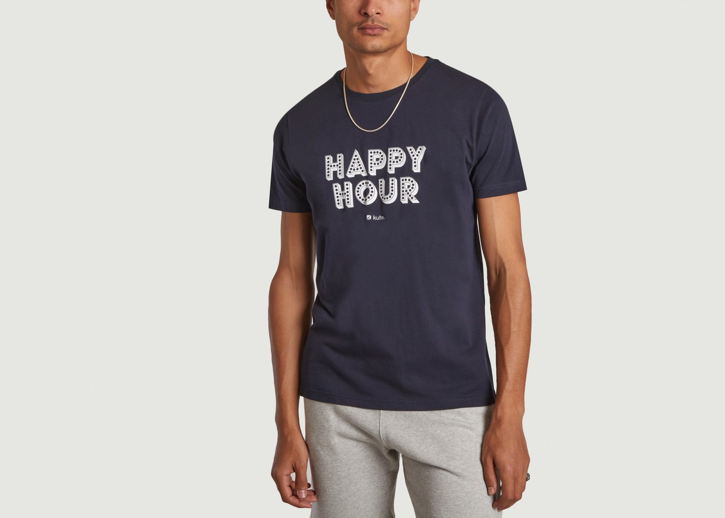 l'exception T shirt Happy Hour Bleu Marine Kulte