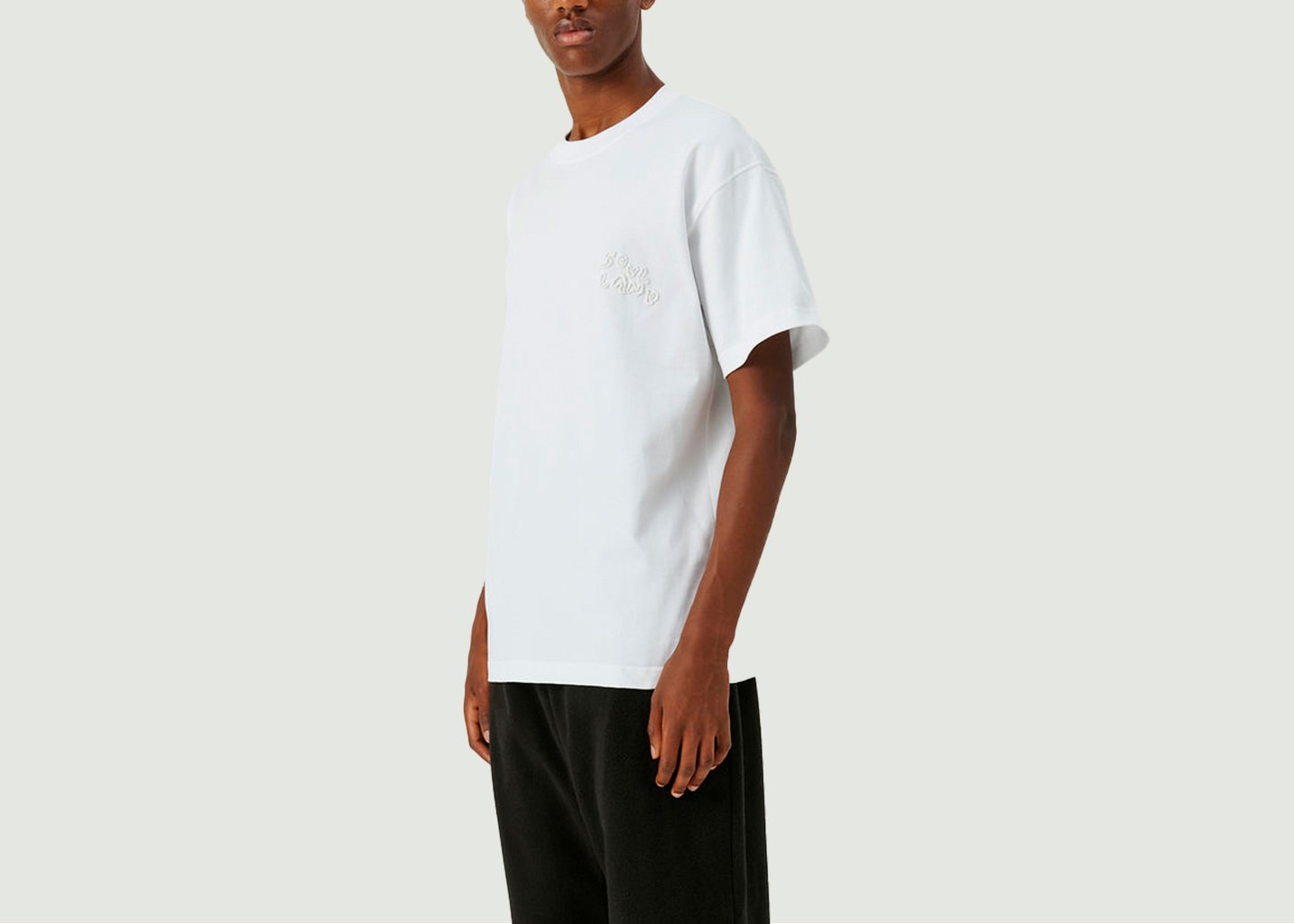 L'exception T Shirt Kai Beaded Logo Blanc Soulland