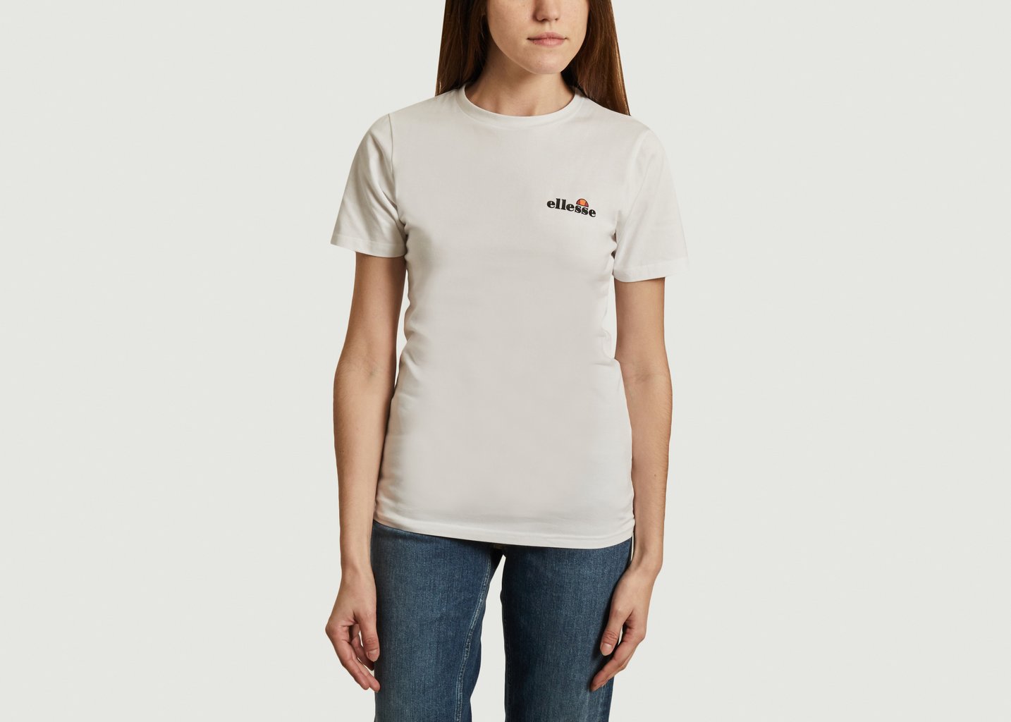 l'exception T shirt Logo Fitté Blanc Ellesse