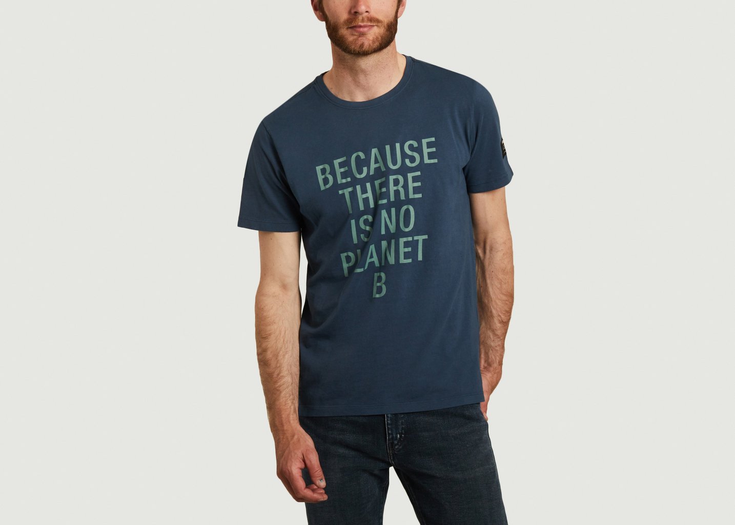 l'exception T shirt Natal Bleu Marine Ecoalf